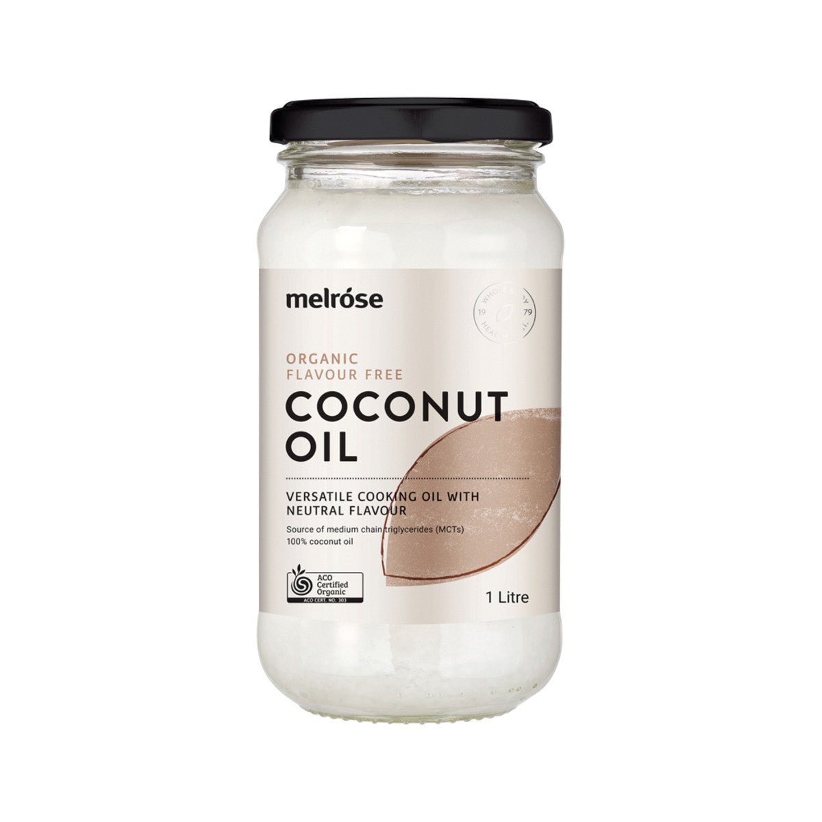 MELROSE Organic Coconut Oil Flavour Free 1L - Dr Earth - Sweetner, Natural Remedies, First Aid