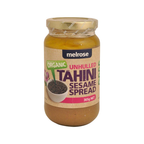 MELROSE Organic Tahini Sesame Spread Unhulled 365g - Dr Earth - Sweetner, Natural Remedies, First Aid