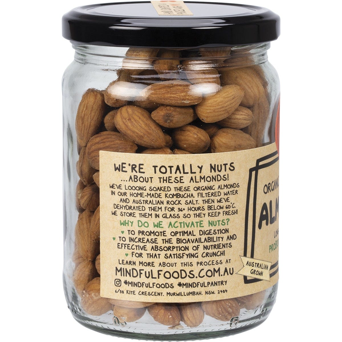 Mindful Foods Almonds Organic & Activated 225g - Dr Earth - Dried Fruits Nuts & Seeds