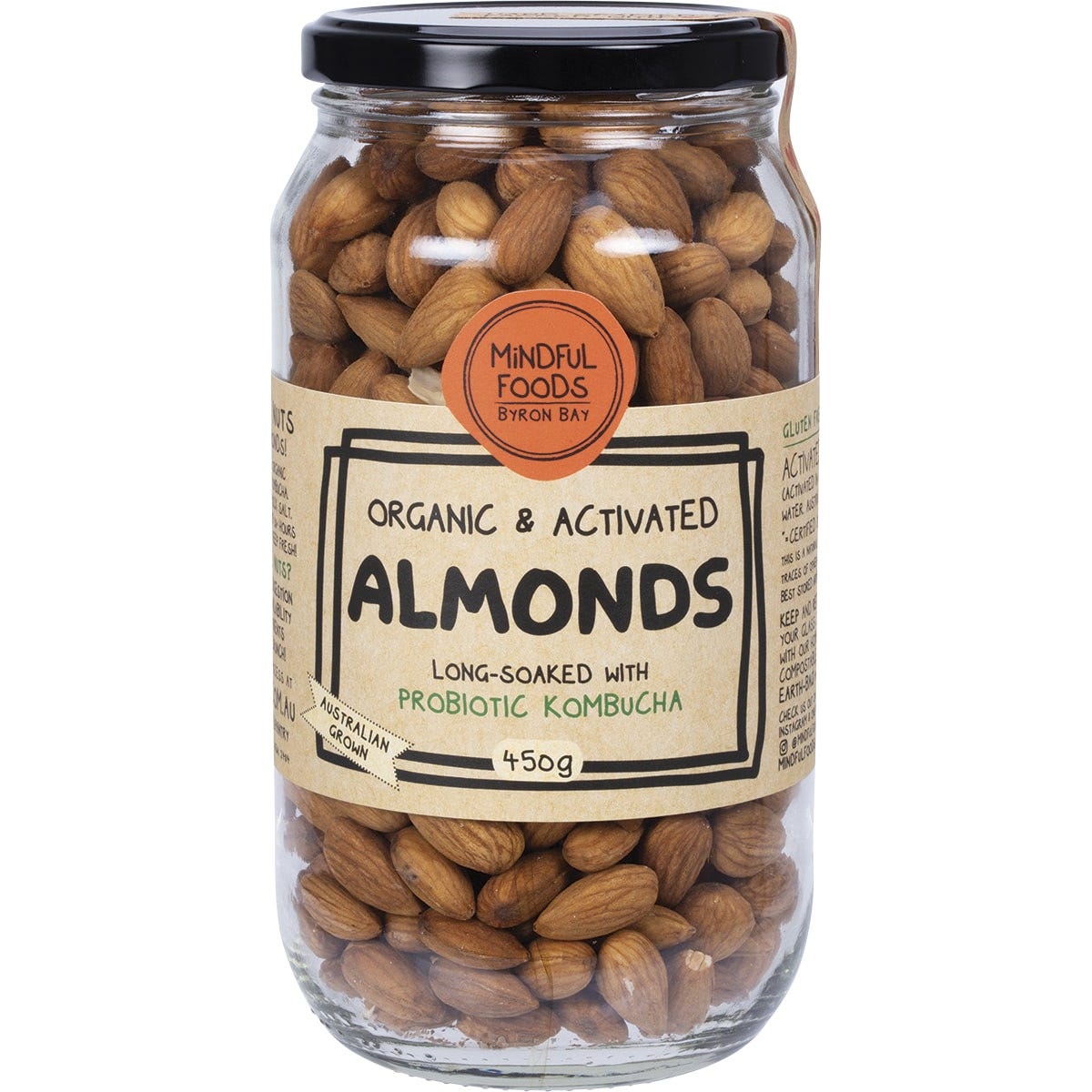 Mindful Foods Almonds Organic & Activated 450g - Dr Earth - Dried Fruits Nuts & Seeds