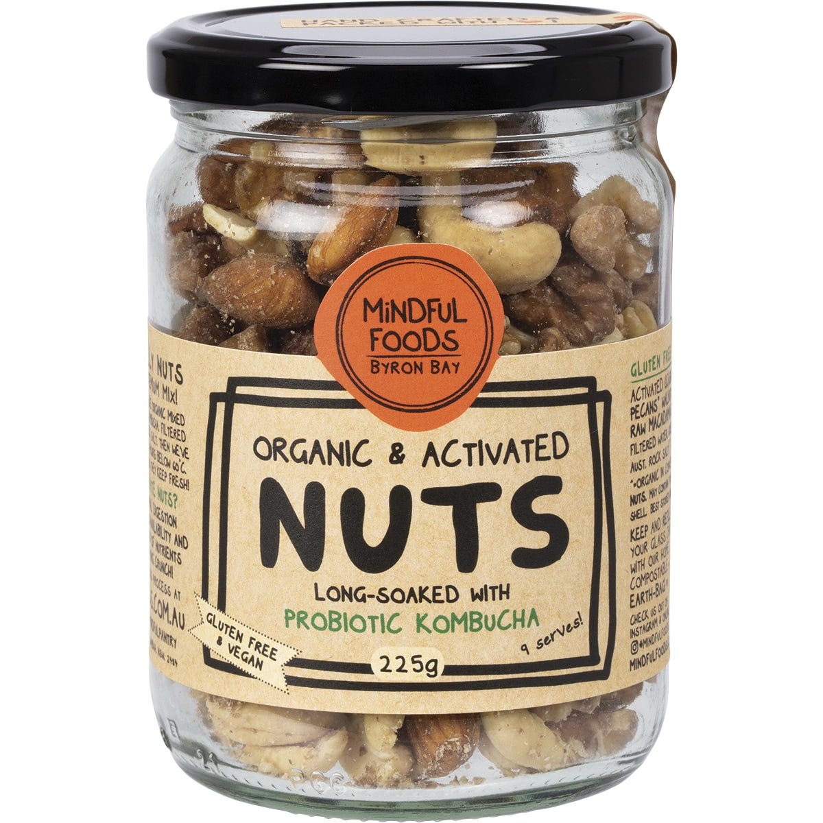 Mindful Foods Mixed Nuts Organic & Activated 225g - Dr Earth - Dried Fruits Nuts & Seeds