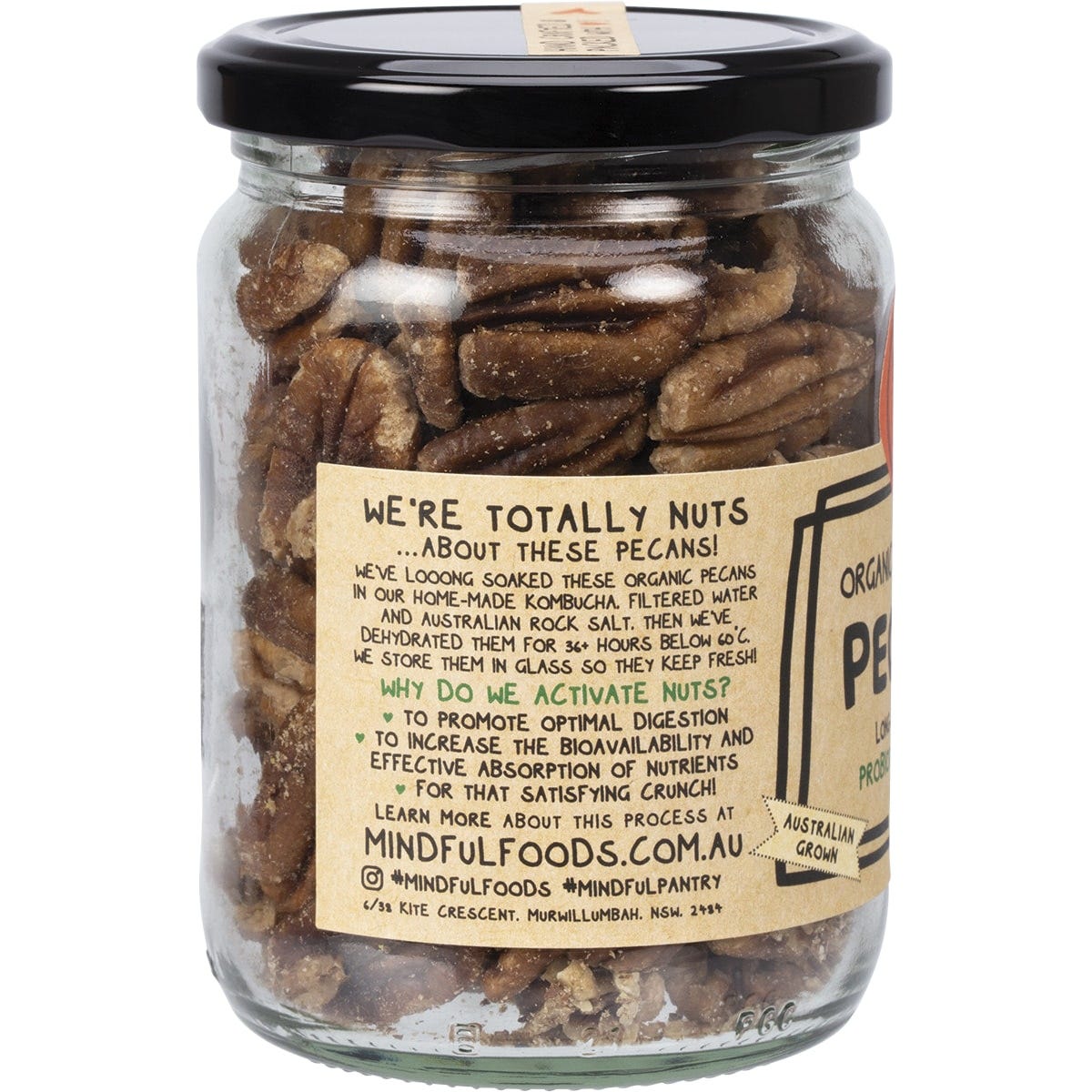 Mindful Foods Pecans Organic & Activated 200g - Dr Earth - Dried Fruits Nuts & Seeds