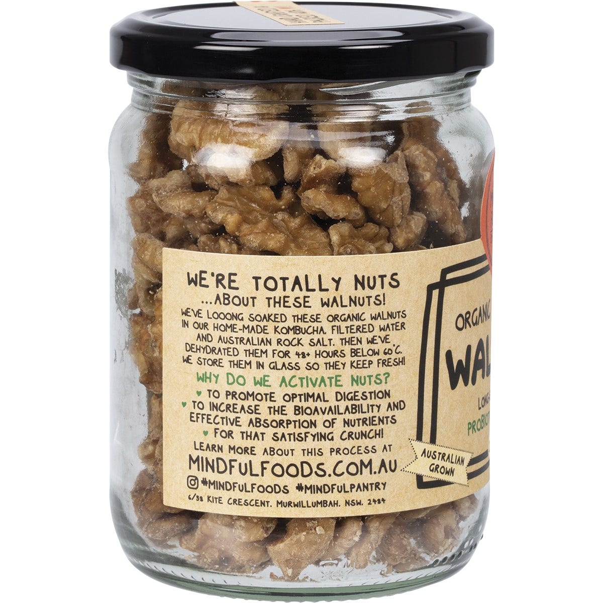 Mindful Foods Walnuts Organic & Activated 200g - Dr Earth - Dried Fruits Nuts & Seeds