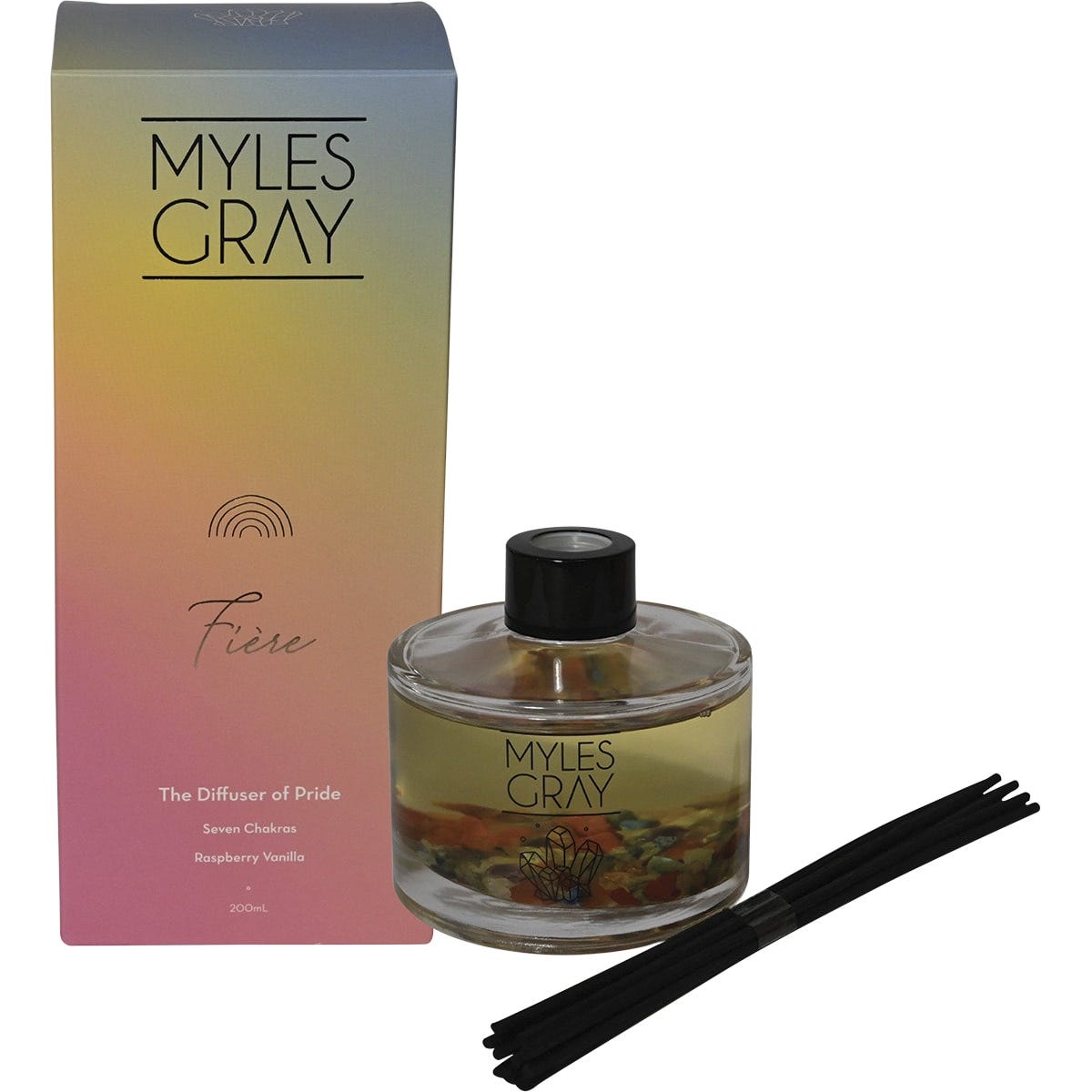 Myles Gray Crystal Infused Reed Diffuser Pride Raspberry Vanilla 200ml - Dr Earth - Aromatherapy, Gifts