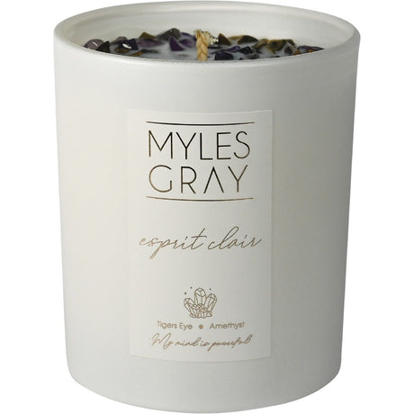 Myles Gray Crystal Infused Soy Candle Large Coconut & Clarity 285g - Dr Earth - Aromatherapy