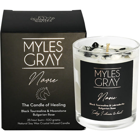 Myles Gray Crystal Infused Soy Candle Mini Bulgarian Rose 100g - Dr Earth - Aromatherapy