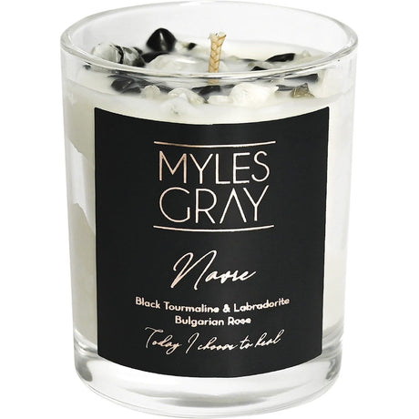 Myles Gray Crystal Infused Soy Candle Mini Bulgarian Rose 100g - Dr Earth - Aromatherapy