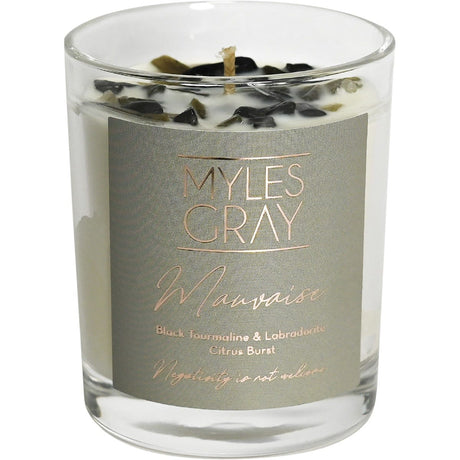 Myles Gray Crystal Infused Soy Candle Mini Citrus Burst 100g - Dr Earth - Aromatherapy
