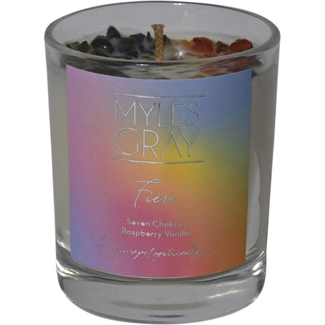 Myles Gray Crystal Infused Soy Candle Mini Pride Raspberry Vanilla 100g - Dr Earth - Aromatherapy