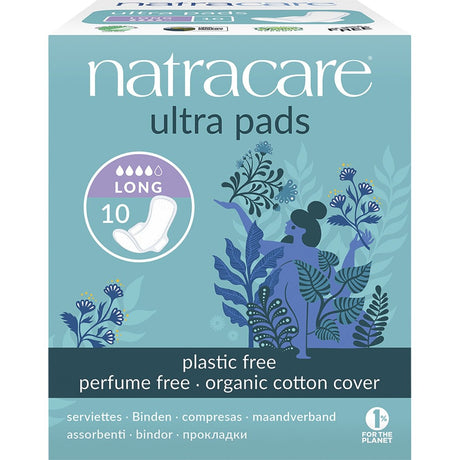 Natracare Ultra Pads Long (Wings) 10pk - Dr Earth - Feminine Care