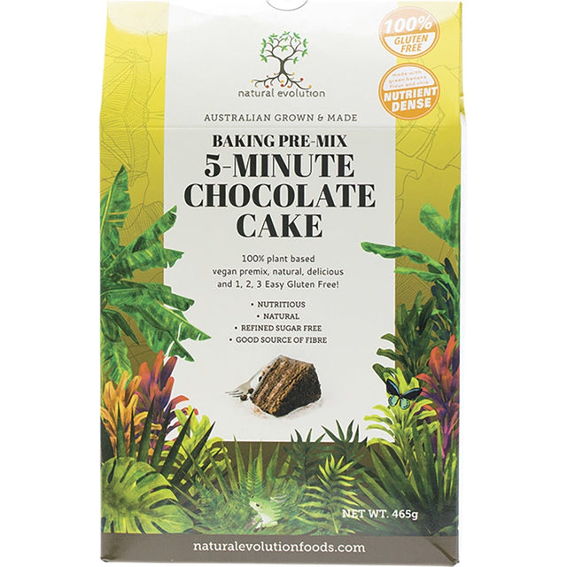 Natural Evolution 5-Minute Chocolate Cake Mix 465g - Dr Earth - Baking