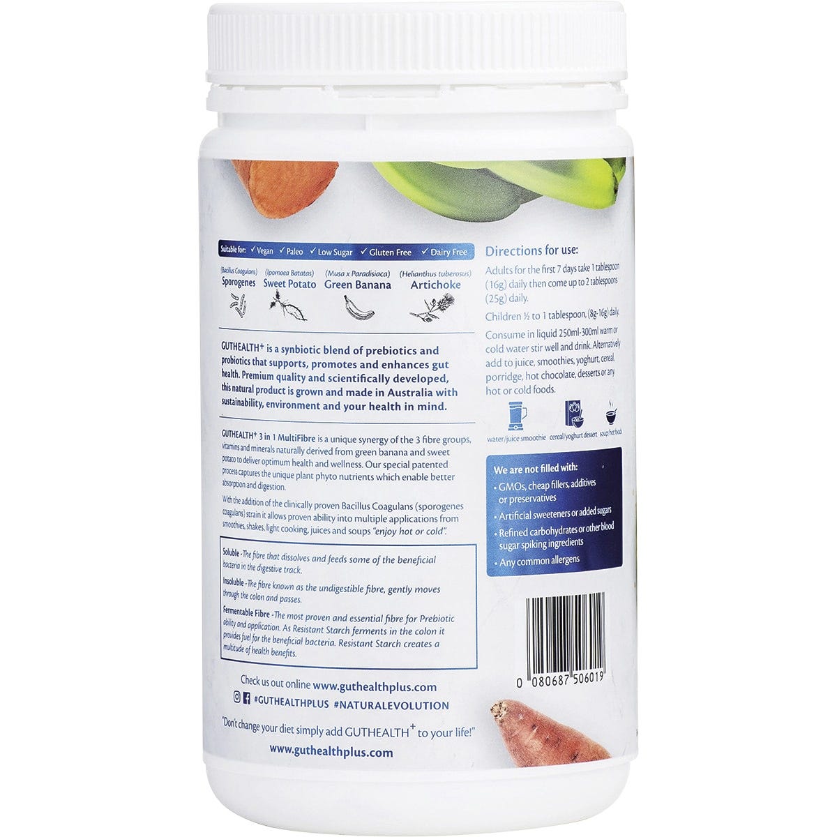 Natural Evolution GH+ Prebiotics + Probiotics 3-in-1 Multifibre 800g - Dr Earth - Digestion & Gut Health