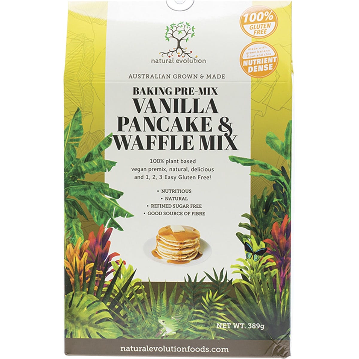 Natural Evolution Vanilla Pancake & Waffle Mix 389g - Dr Earth - Baking