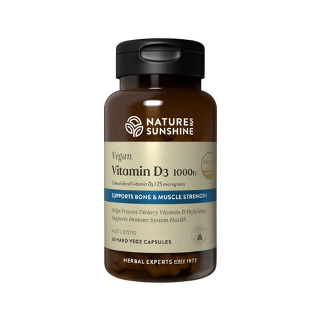 NATURE'S SUNSHINE Vegan Vitamin D3 1000IU 60c - Dr Earth - Supplements