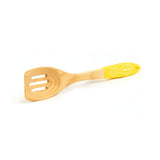 Neoflam Beechwood Slotted spatula with Yellow Silicon Handle - Dr Earth - Eco Living, Cookware, Knives - Utensils - Cutlery