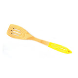 Neoflam Beechwood Slotted spatula with Yellow Silicon Handle - Dr Earth - Eco Living, Cookware, Knives - Utensils - Cutlery