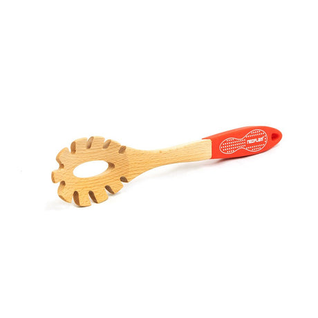 Neoflam Beechwood Spaghetti Spoon with Red Silicon Handle - Dr Earth - Eco Living, Cookware, Knives - Utensils - Cutlery