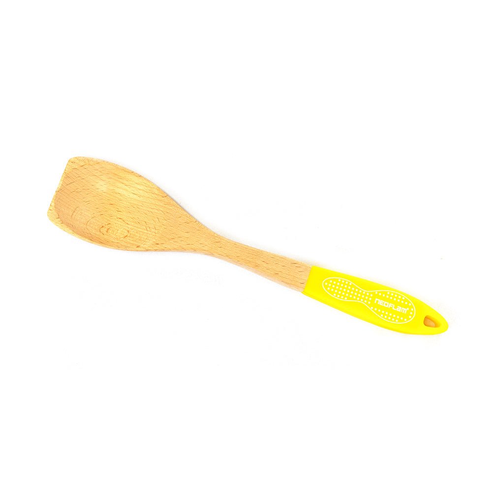 Neoflam Beechwood spatula with Yellow Silicon Handle - Dr Earth - Eco Living, Cookware, Knives - Utensils - Cutlery