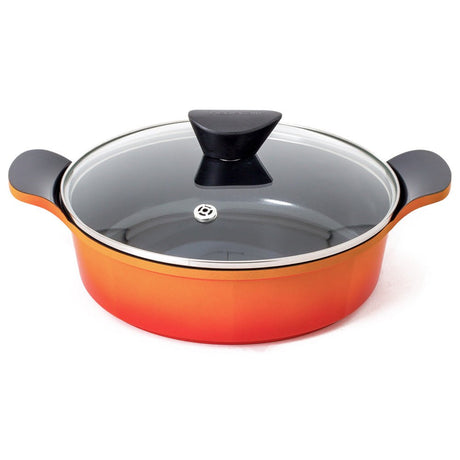 Neoflam Venn 24cm Low casserole Induction Orange - Dr Earth - Eco Living, Cookware, Stockpots & Casseroles