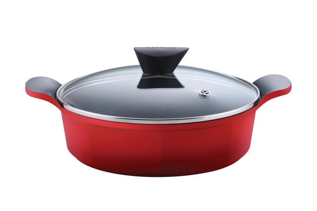 Neoflam Venn 32cm Low Casserole induction Red - Dr Earth - Eco Living, Cookware, Stockpots & Casseroles