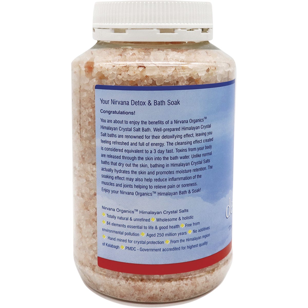 Nirvana Organics Himalayan Crystal Salt Detox Bath Soak 1kg - Dr Earth - Bath & Body, Magnesium & Salts, Detox