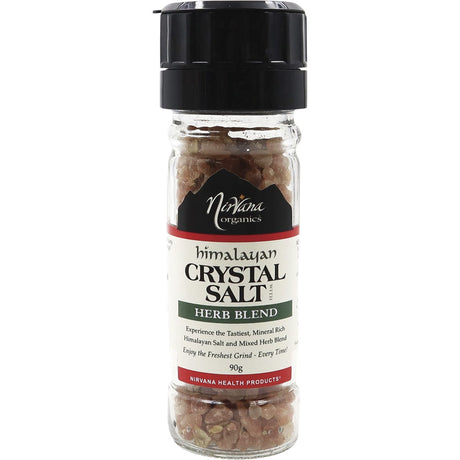 Nirvana Organics Himalayan Salt Herb Blend Glass Grinder 90g - Dr Earth - Herbs Spices & Seasonings