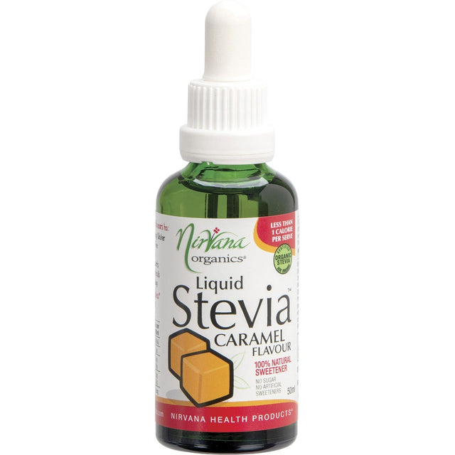 Nirvana Organics Liquid Stevia Caramel 50ml - Dr Earth - Sweeteners