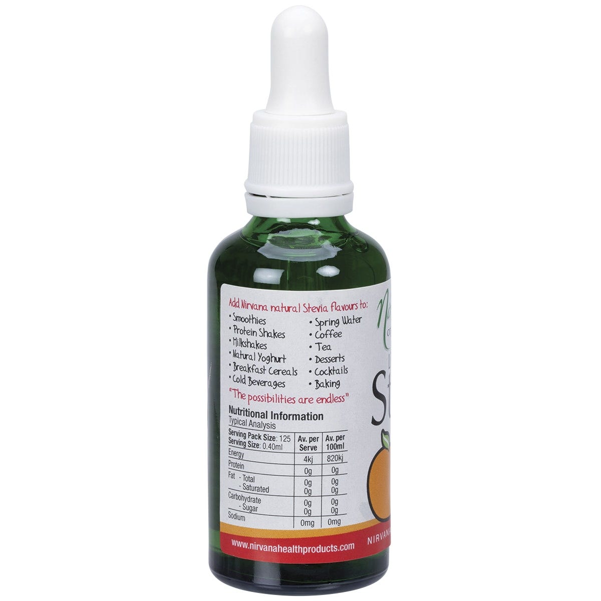 Nirvana Organics Liquid Stevia Orange 50ml - Dr Earth - Sweeteners