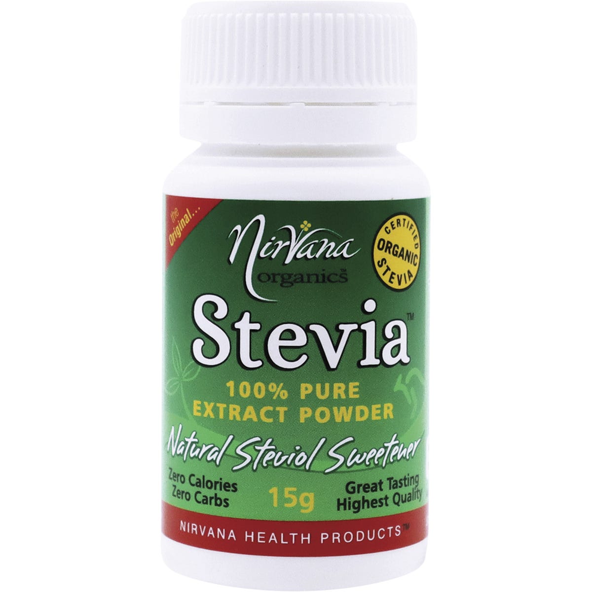 Nirvana Organics Stevia 100% Pure Extract Powder 15g - Dr Earth - Sweeteners
