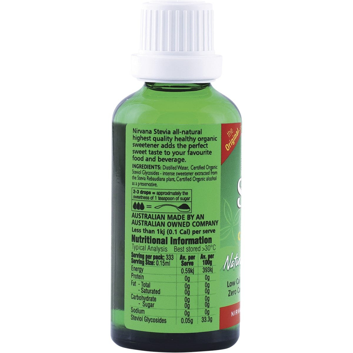 Nirvana Organics Stevia Liquid 50ml - Dr Earth - Sweeteners