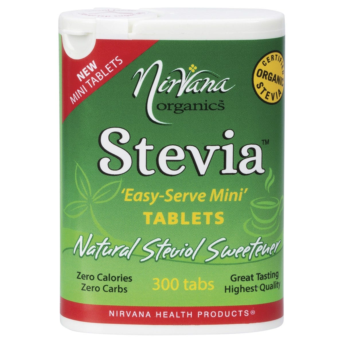 Nirvana Organics Stevia Mini Tablets 300 Tabs - Dr Earth - Sweeteners