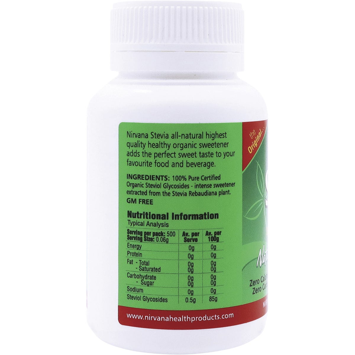 Nirvana Organics Stevia Tablets 500 Tabs - Dr Earth - Sweeteners
