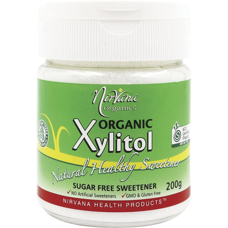 Nirvana Organics Xylitol Certified Organic – Refillable Shaker 200g - Dr Earth - Sweeteners
