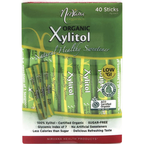 Nirvana Organics Xylitol Sticks Certified Organic 40x4g - Dr Earth - Sweeteners