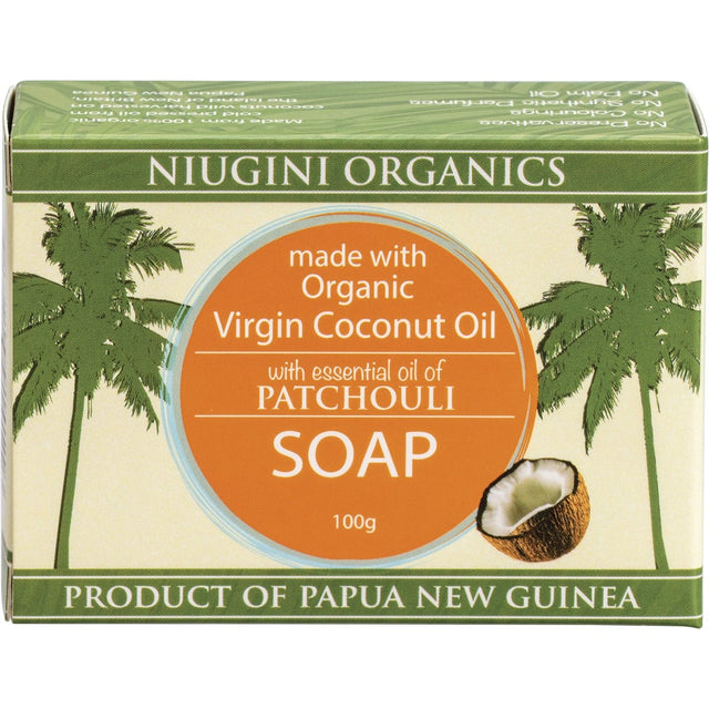 Niugini Organics Virgin Coconut Oil Soap Patchouli 100g - Dr Earth - Bath & Body