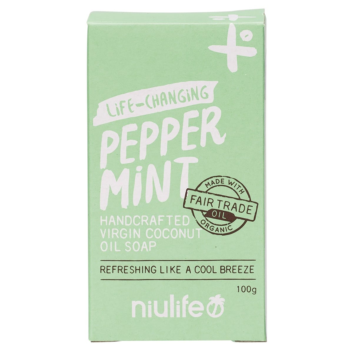 Niulife Coconut Oil Soap Peppermint 100g - Dr Earth - Bath & Body