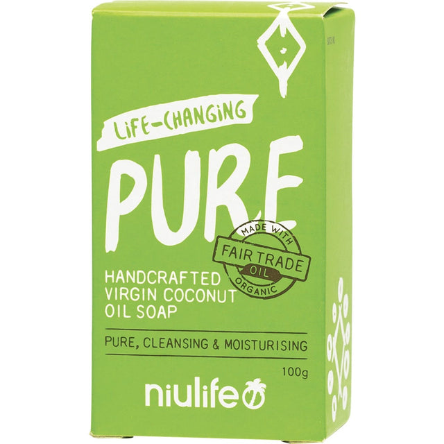 Niulife Coconut Oil Soap Pure 100g - Dr Earth - Bath & Body