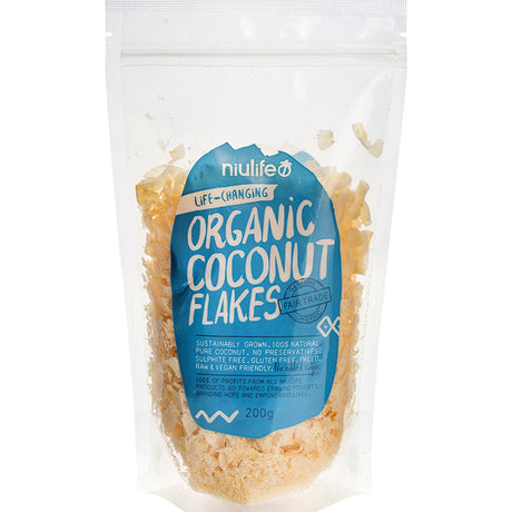 Niulife Flaked Coconut 200g - Dr Earth - Baking