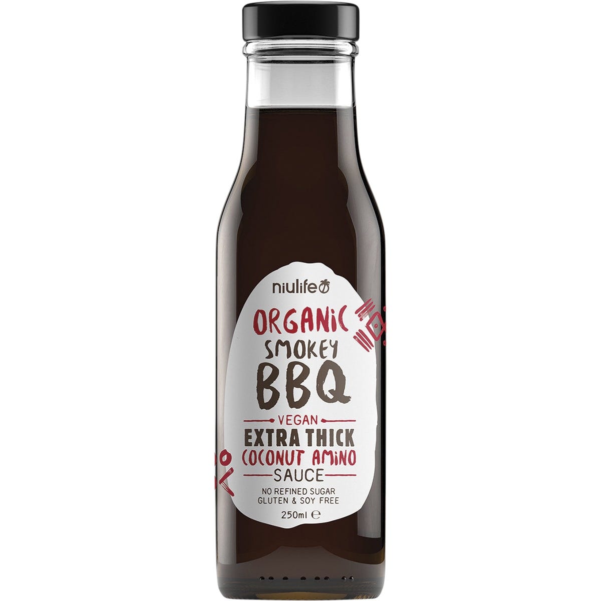 Niulife Organic Coconut Amino Sauce Extra Thick Smokey BBQ 250ml - Dr Earth - Condiments