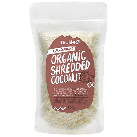 Niulife Shredded Coconut 250g - Dr Earth - Baking