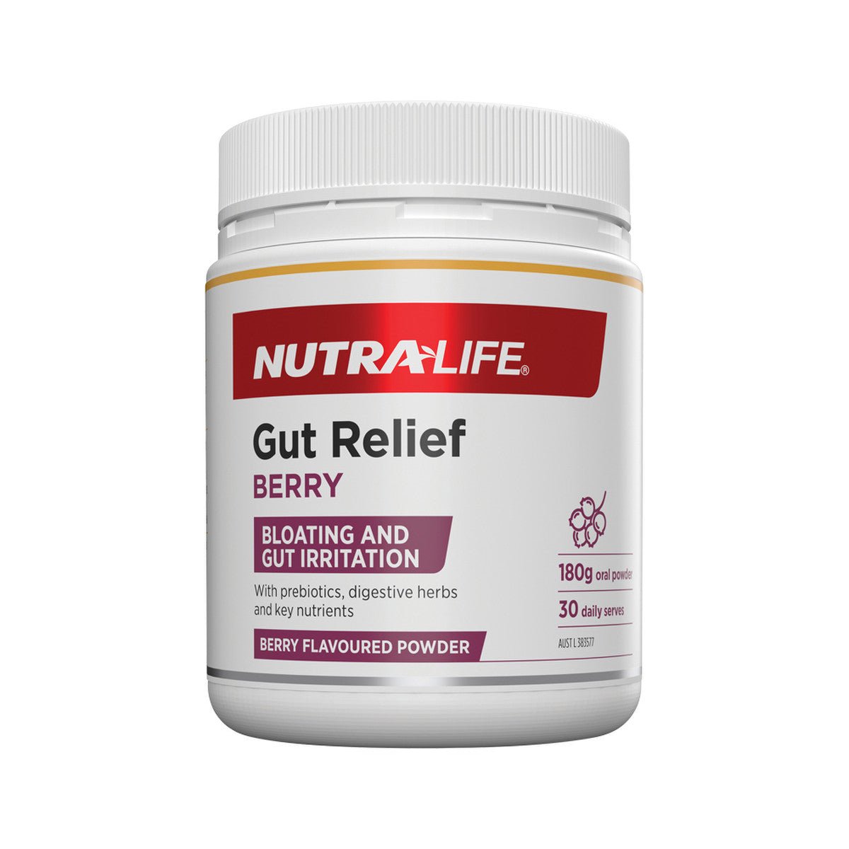 NUTRALIFE Gut Relief Berry Oral Powder 180g - Dr Earth - Supplements