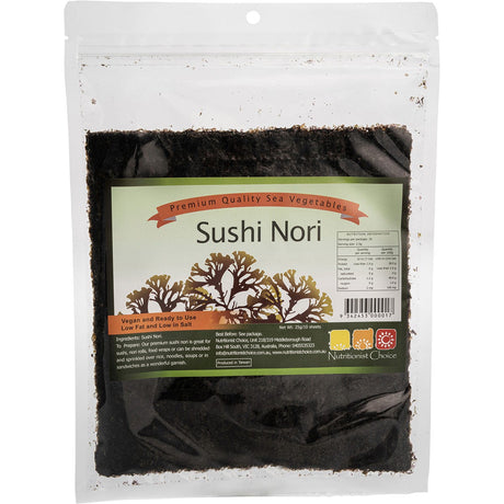 Nutritionist Choice Sushi Nori 10 Sheets 25g - Dr Earth - Seaweed