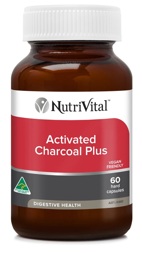 NutriVital Activated Charcoal Plus Capsules 60 Capsules - Dr Earth - Supplements, Nutrivital