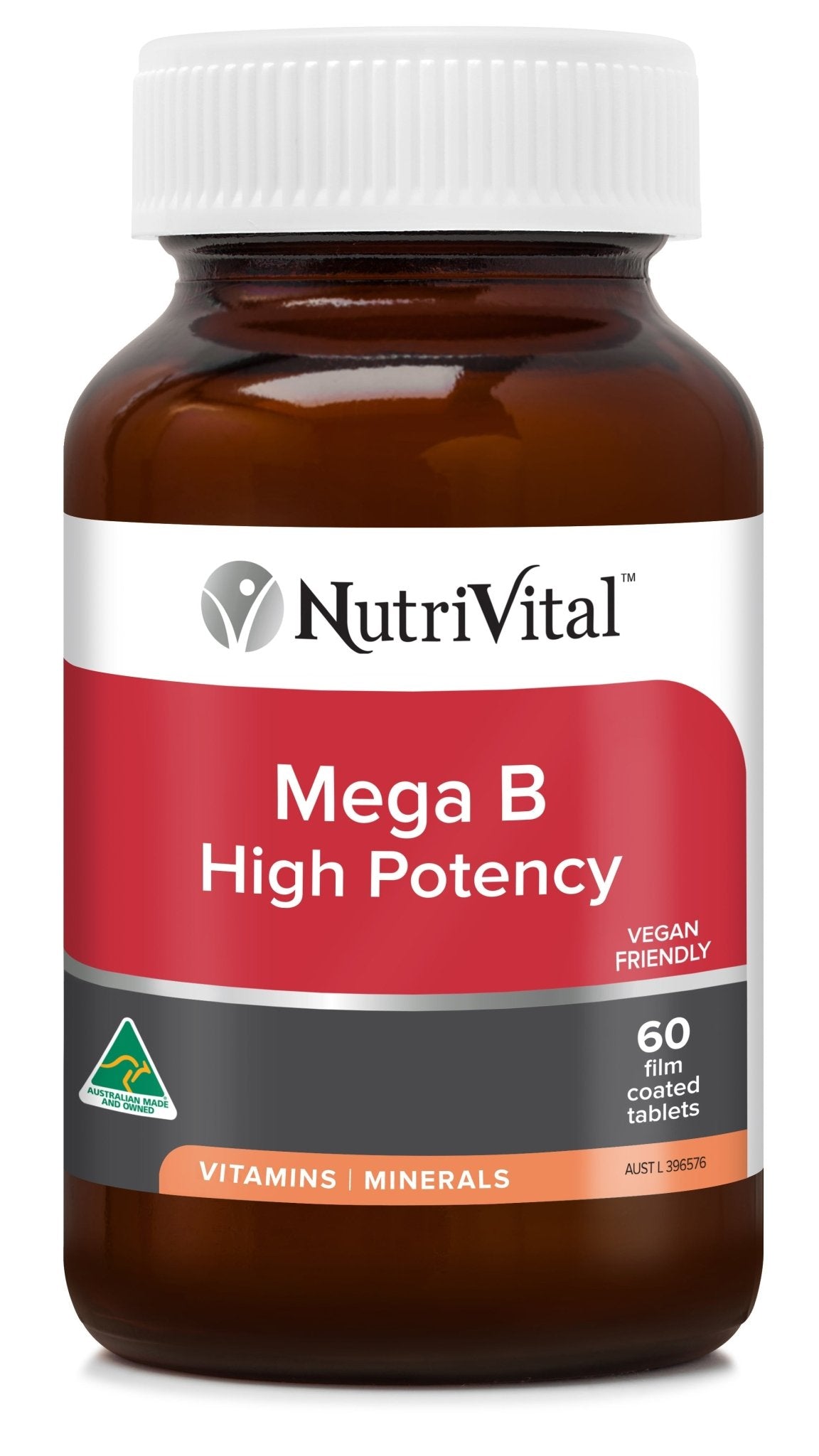 NutriVital Mega B High Potency Tablets 60 tablets - Dr Earth - Supplements, Nutrivital