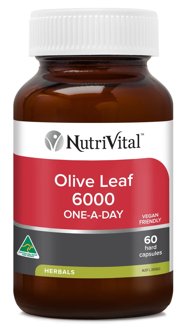 NutriVital Olive Leaf 6,000 One-A-Day Capsules 60 Capsules - Dr Earth - Supplements, Nutrivital