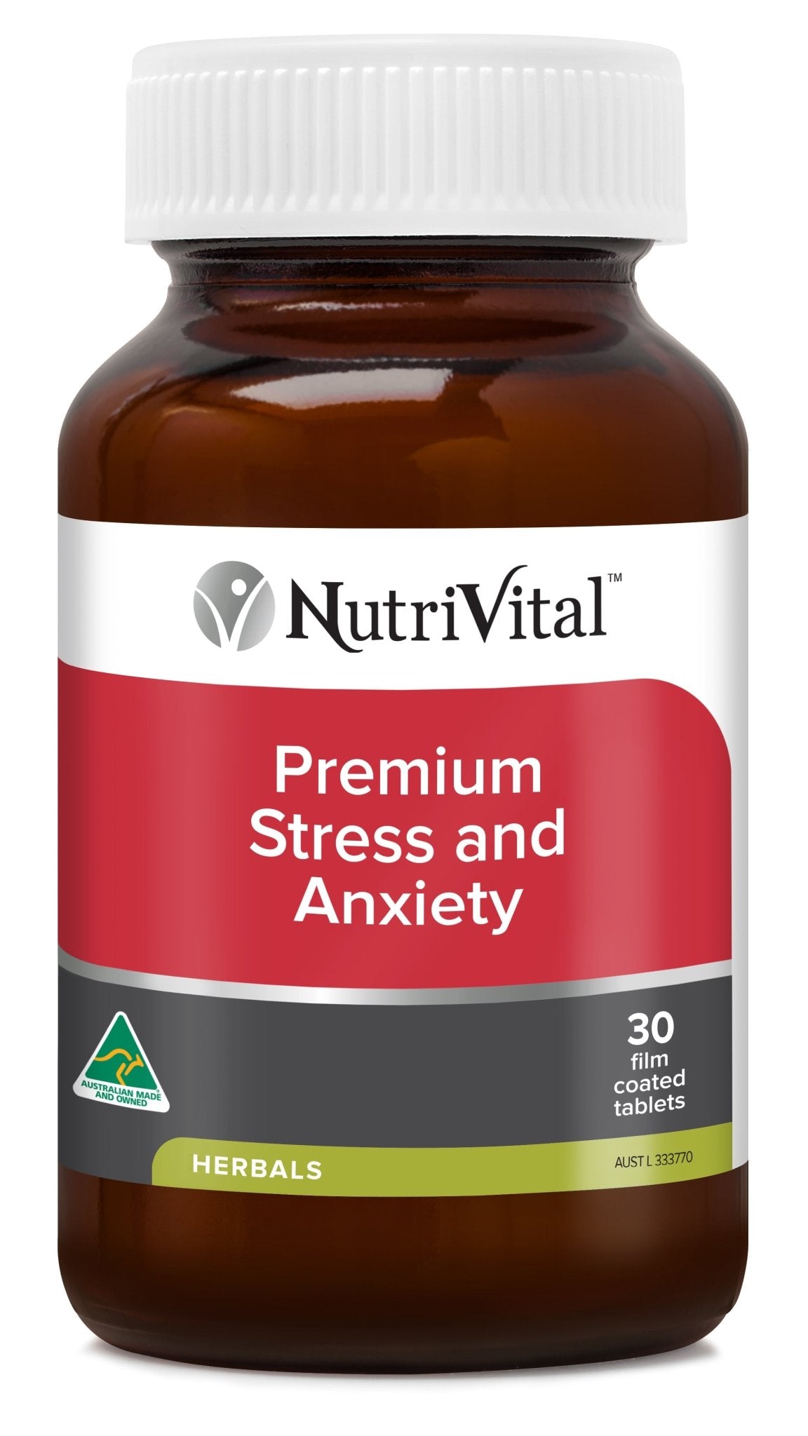 NutriVital Premium Stress & Anxiety Tablets 30 tablets - Dr Earth - Supplements, Nutrivital