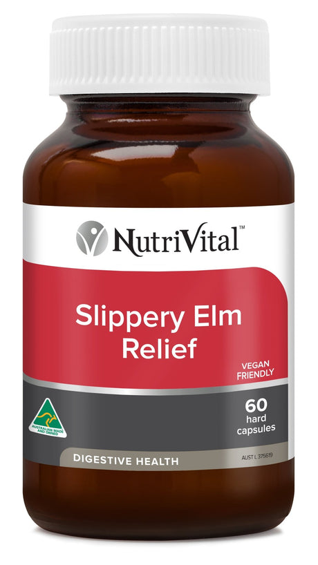 NutriVital Slippery Elm Relief 60 Capsules - Dr Earth - Supplements, Nutrivital