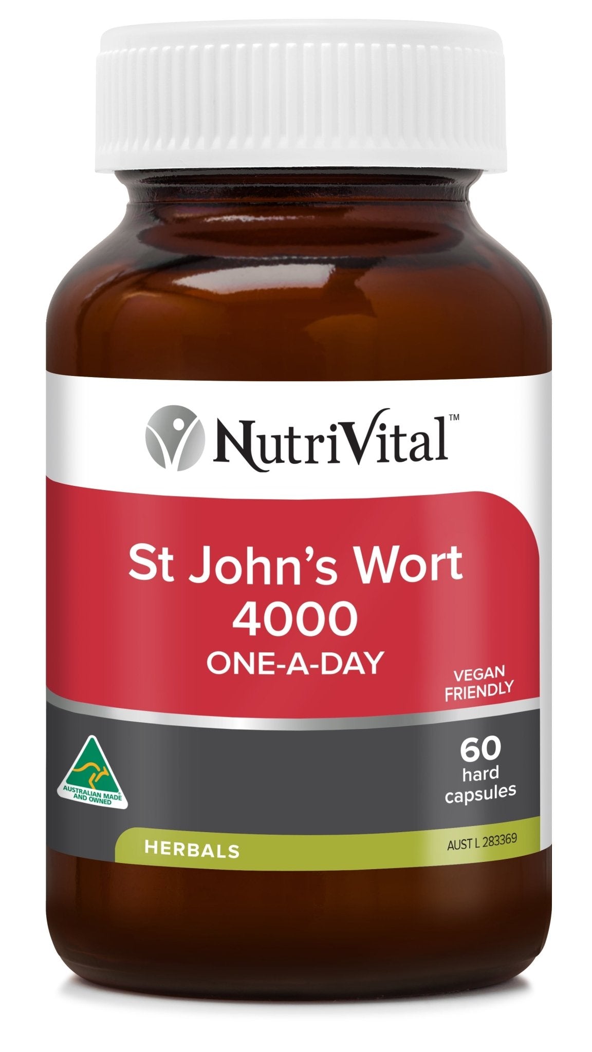 NutriVital St John's Wort 4000 One-A-Day Capsules 60 Capsules - Dr Earth - Supplements, Nutrivital