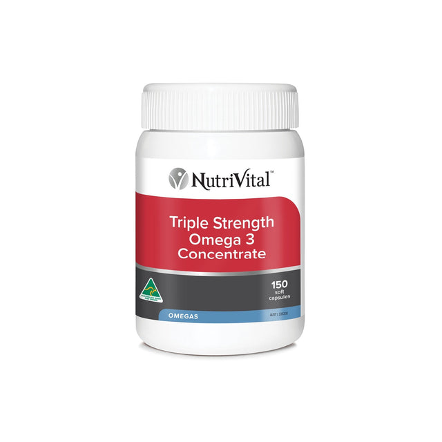 NutriVital Triple Strength Omega 3 Concentrate Capsules 150 Capsules - Dr Earth - Supplements, Nutrivital