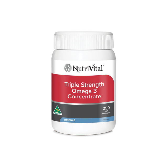 NutriVital Triple Strength Omega 3 Concentrate Capsules 300 Capsules - Dr Earth - Supplements, Nutrivital